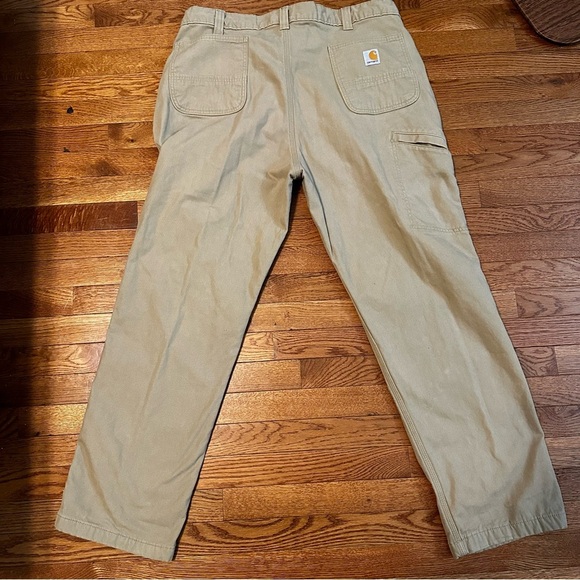 Carhartt Rugged Flex Men 40x32 Relaxed Fit Canvas Fleece Lined Utility Work Pant - Picture 4 of 9